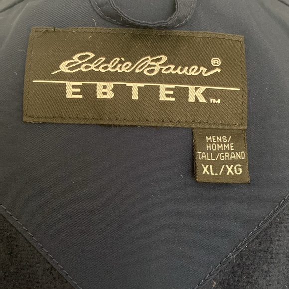 Eddie Bauer EBTEK Gore-Tex Jacket Men`s XL Coat Rain Parka Navy Blue - Picture 9 of 12
